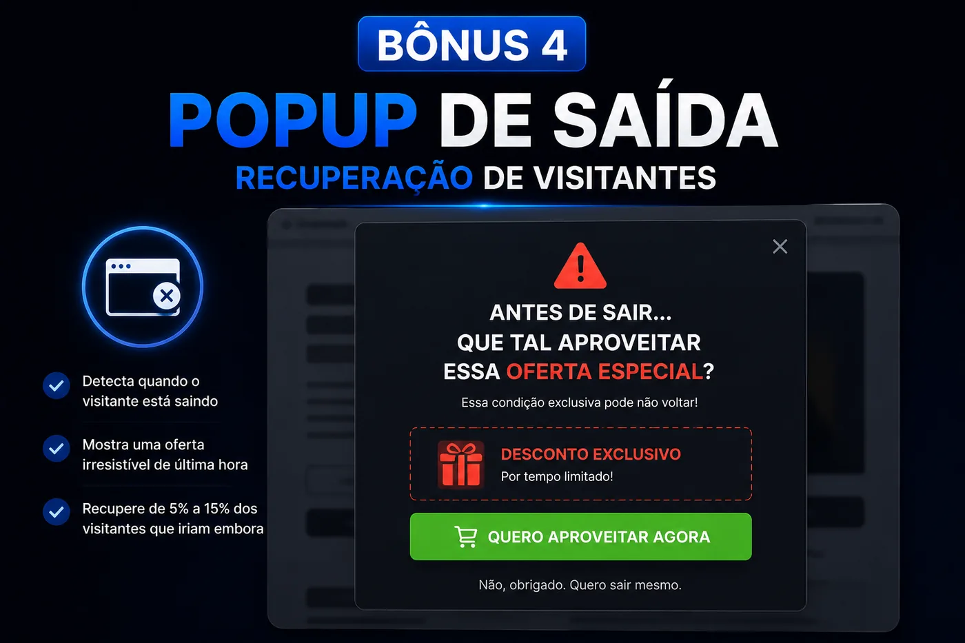 Bônus 4 — Popup de saída